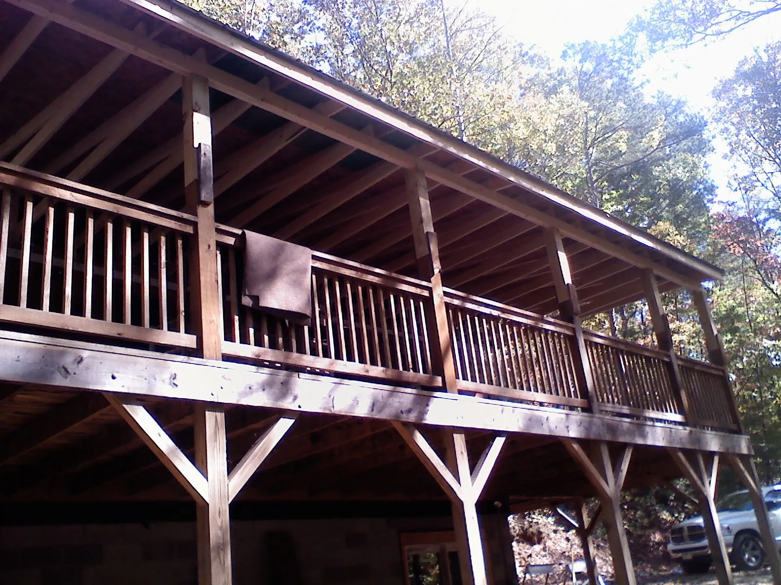 Timber framing under a new elevated porch and deck — Roof Leak Repair in Highspire by Roofing Brothers